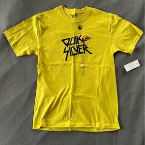 Vintage Y2K Quiksilver Hairmetal Yellow Short Sleeve T-Shirt - Slim Fit M - NWT